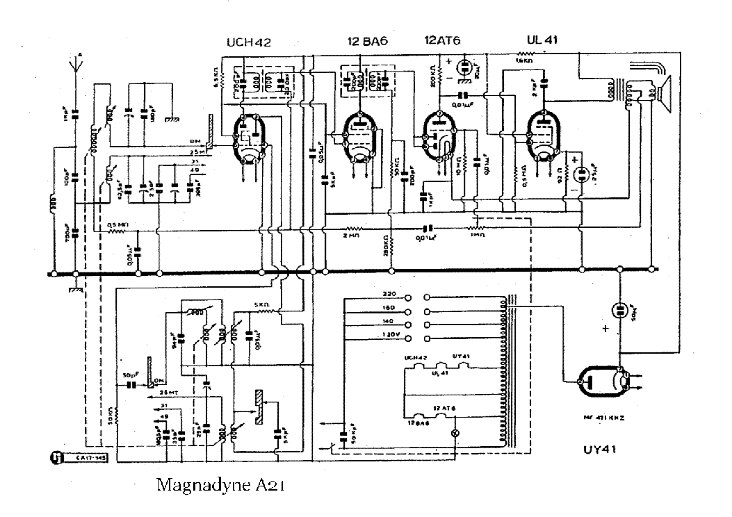 MAGNADYNE A21 AM RADIO RECEIVER SCH Service Manual download, schematics ...