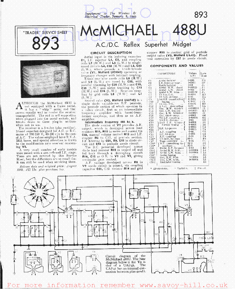 MCMICHAEL 488U service manual