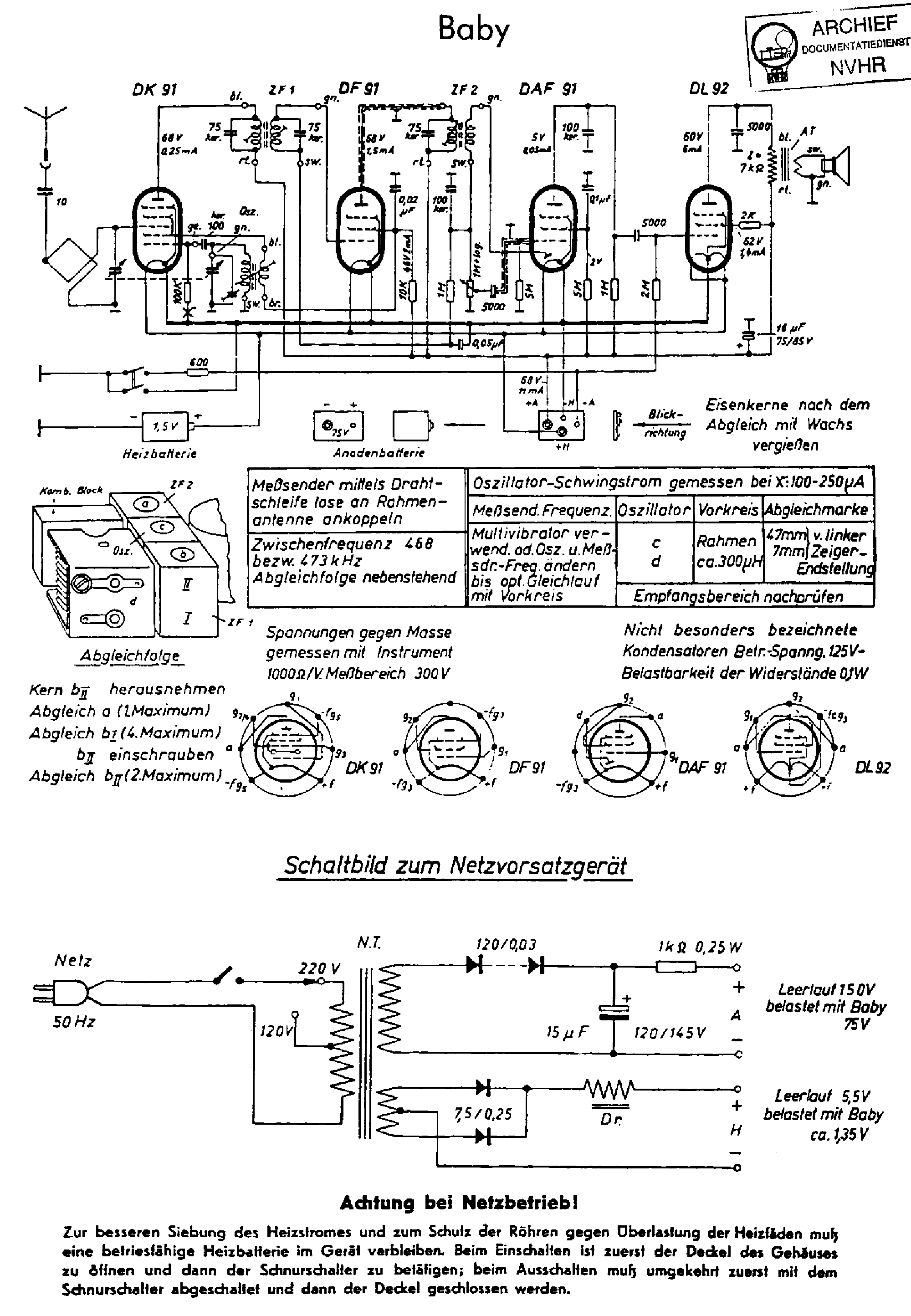 METZ BABY BATTERY AND MAINS RECEIVER SCH Service Manual download ...