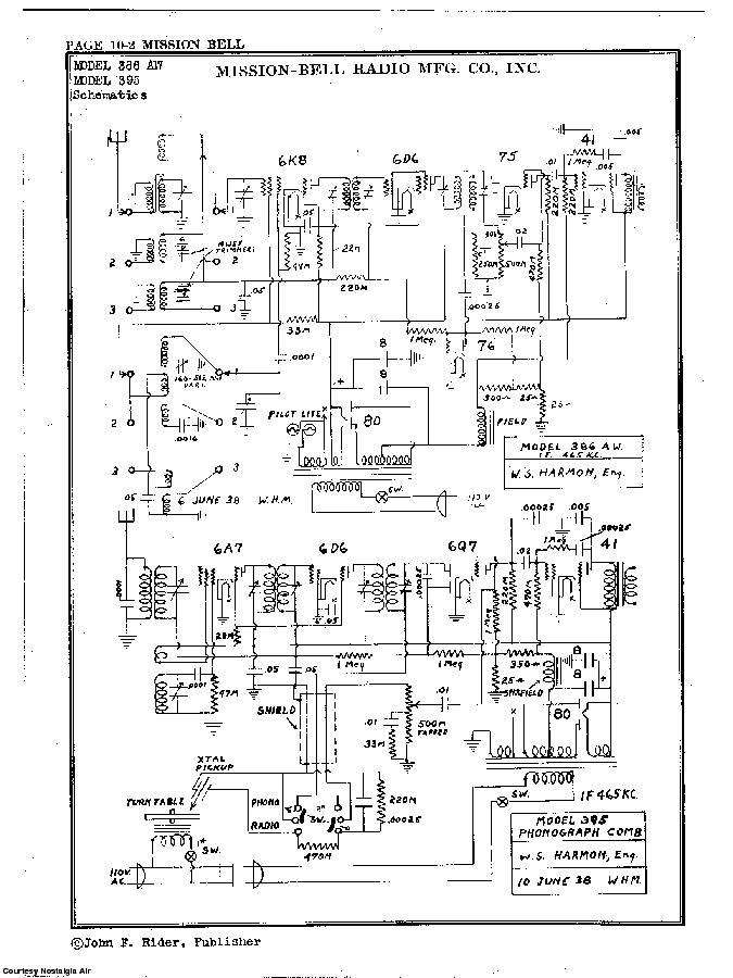 MISSION BELL RADIO 386AW SCH Service Manual download, schematics ...