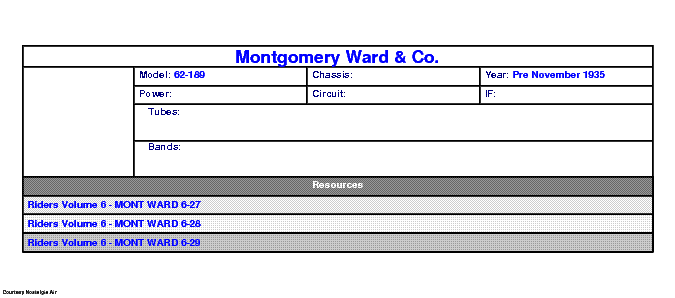 MONTGOMERY WARD 62-189 SCH service manual
