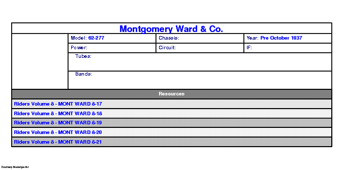 MONTGOMERY WARD 62-267 277 SCH service manual