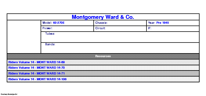 MONTGOMERY WARD 62-270E SCH service manual