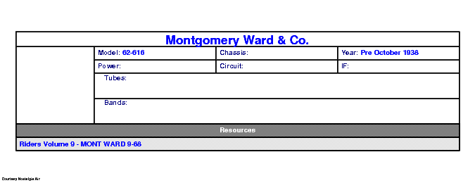 MONTGOMERY WARD 62-476 606 616 SCH service manual