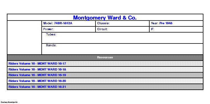 MONTGOMERY WARD 74BR-1812A SCH service manual