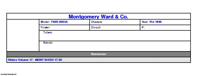 MONTGOMERY WARD 74BR-2003A SCH service manual