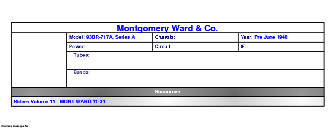 MONTGOMERY WARD 93BR-717A,SERIES A SCH service manual