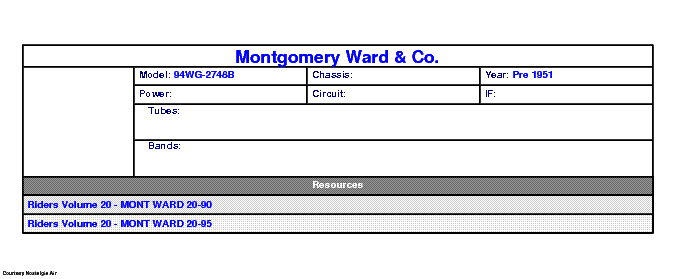 MONTGOMERY WARD 94WG-2748B SCH service manual