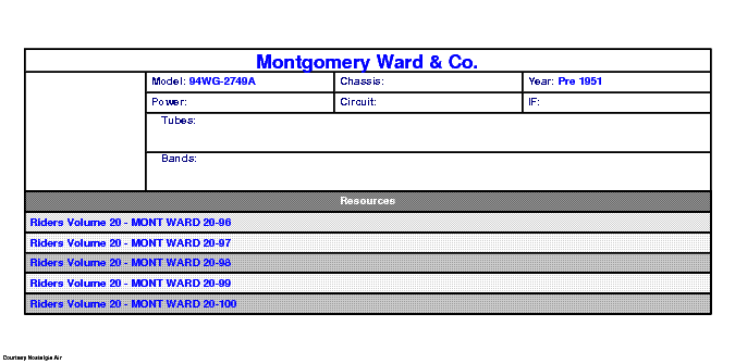 MONTGOMERY WARD 94WG-2749A SCH service manual