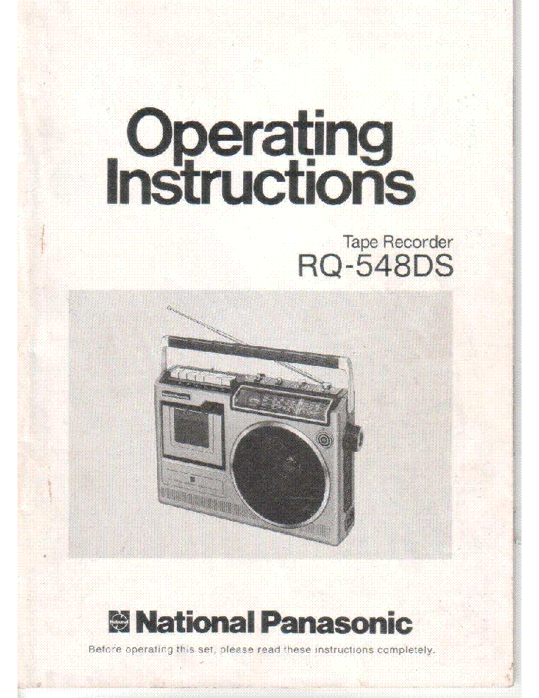 NATIONAL RQ-548DS service manual
