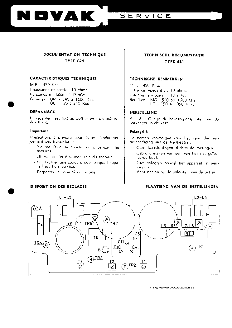 NOVAK 624 SCH service manual