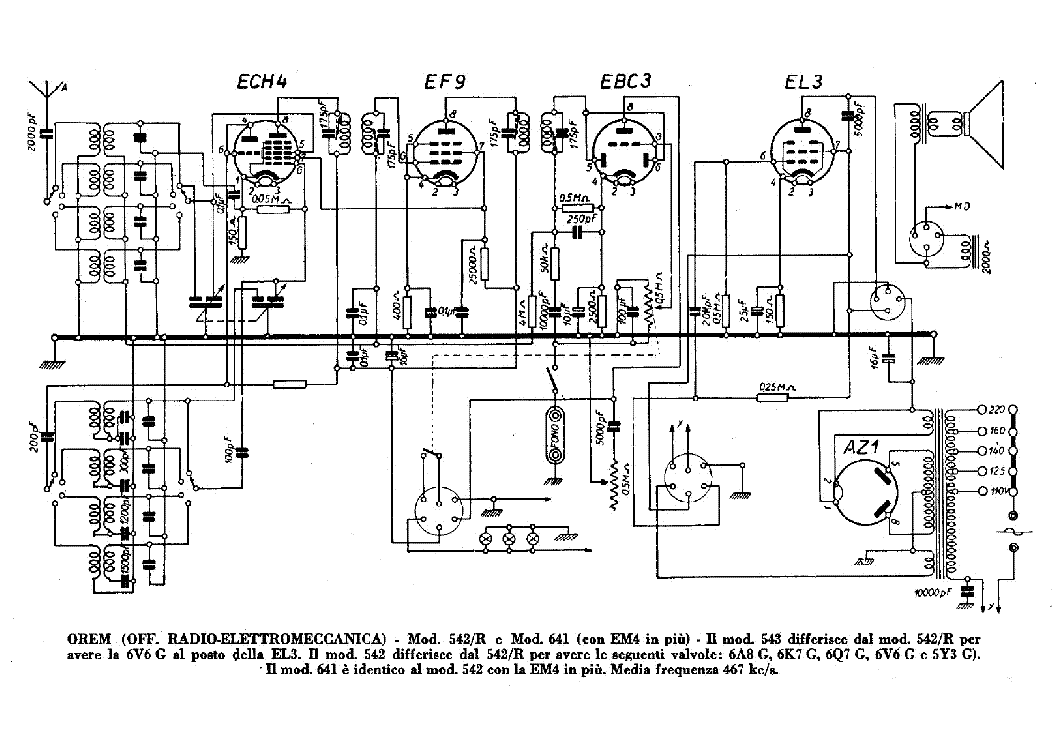 OREM 542-R 641 AM RADIO RECEIVER SCH service manual (1st page)
