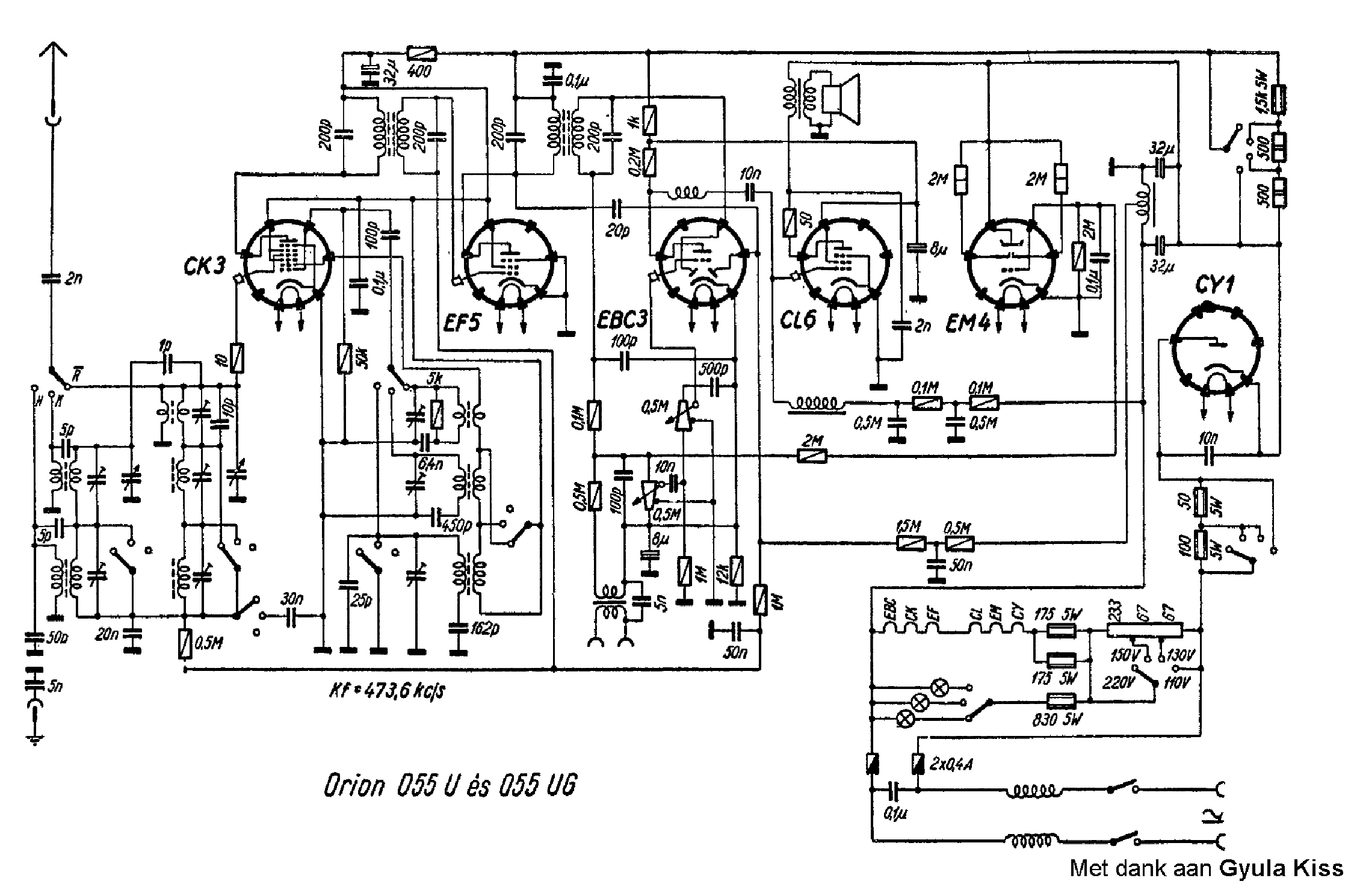 ORION 055UG AC-DC RADIO SCH Service Manual download, schematics, eeprom ...