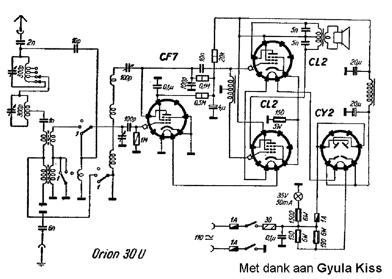 ORION 30U 110V AC-DC RADIO SCH service manual