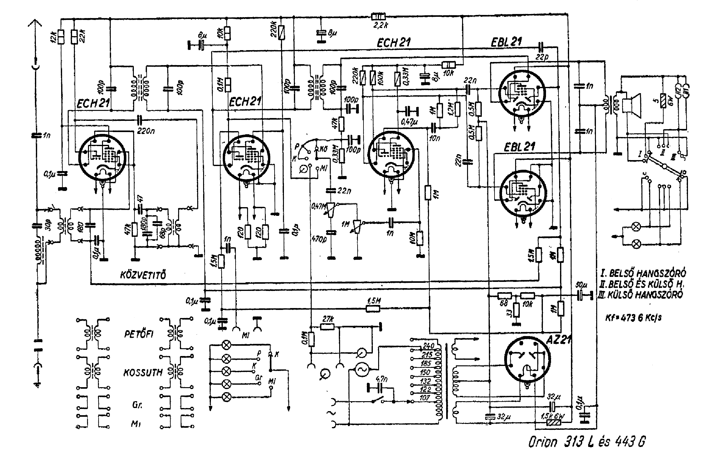 ORION 313L 443G RADIO GRAMO SCH service manual