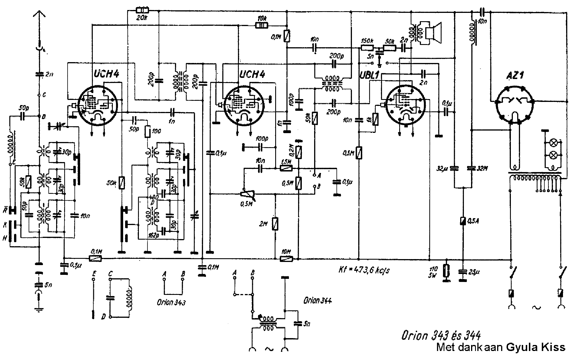 ORION 343 344 RADIO SCH service manual