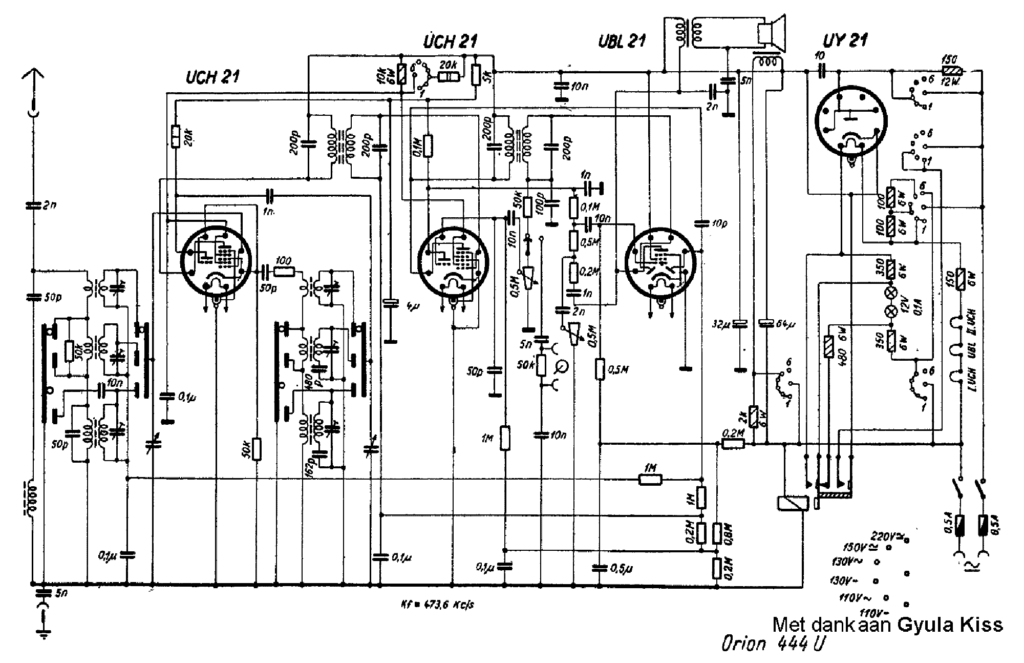 ORION 444U AC DC RADIO SCH Service Manual Download Schematics Eeprom 