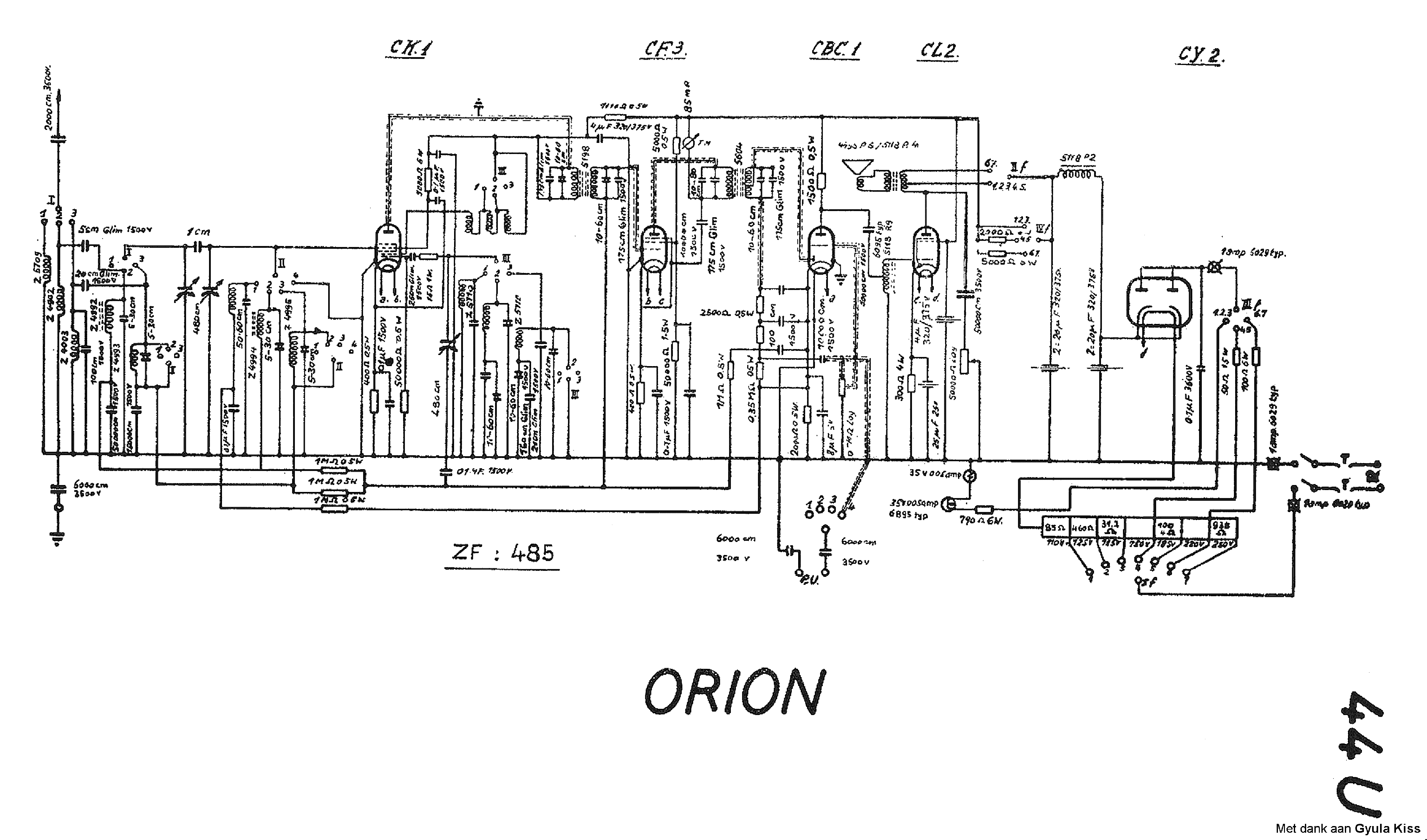ORION 44U AC-DC RADIO SCH service manual