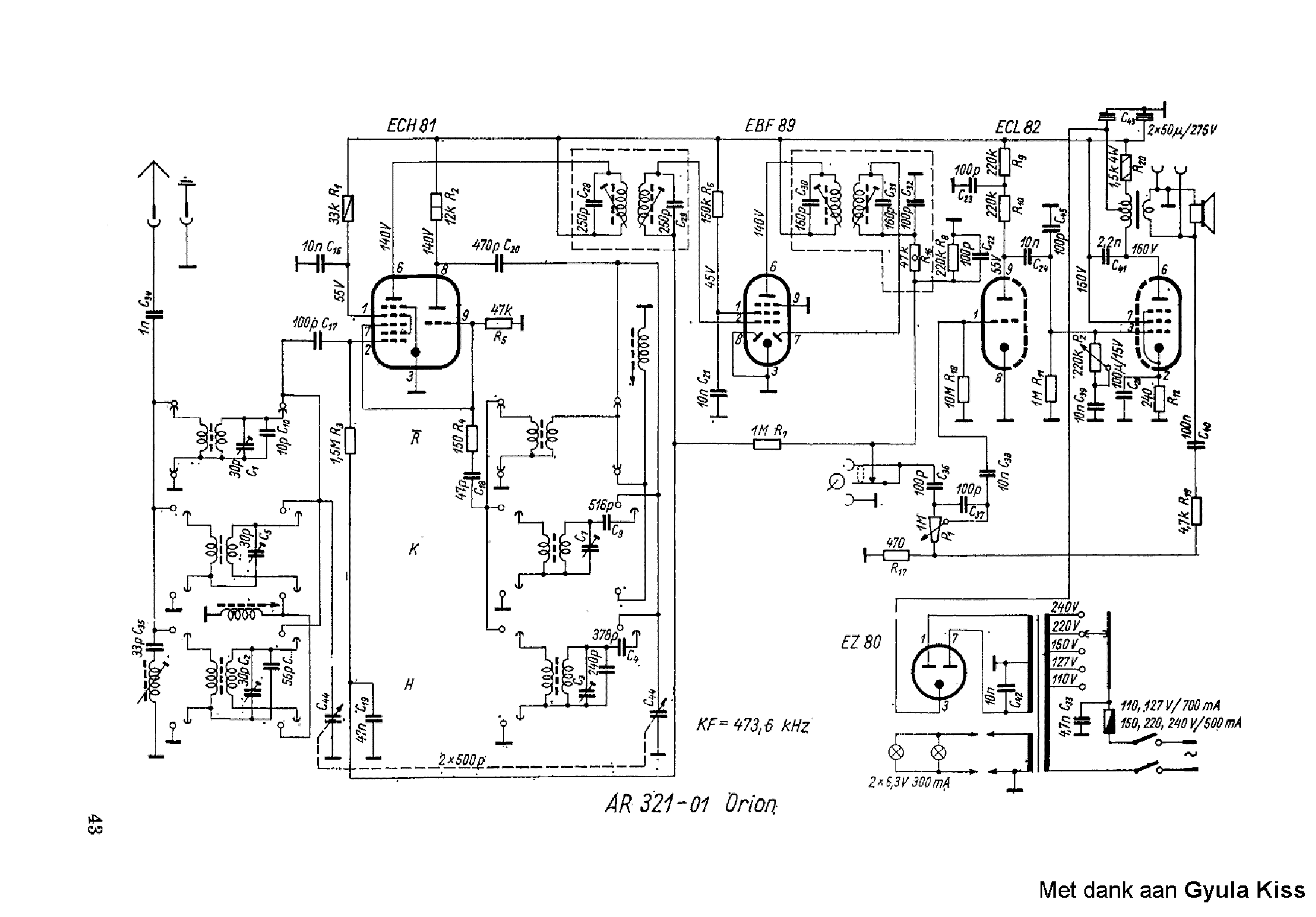 ORION AR321 01 RADIO SCH service manual