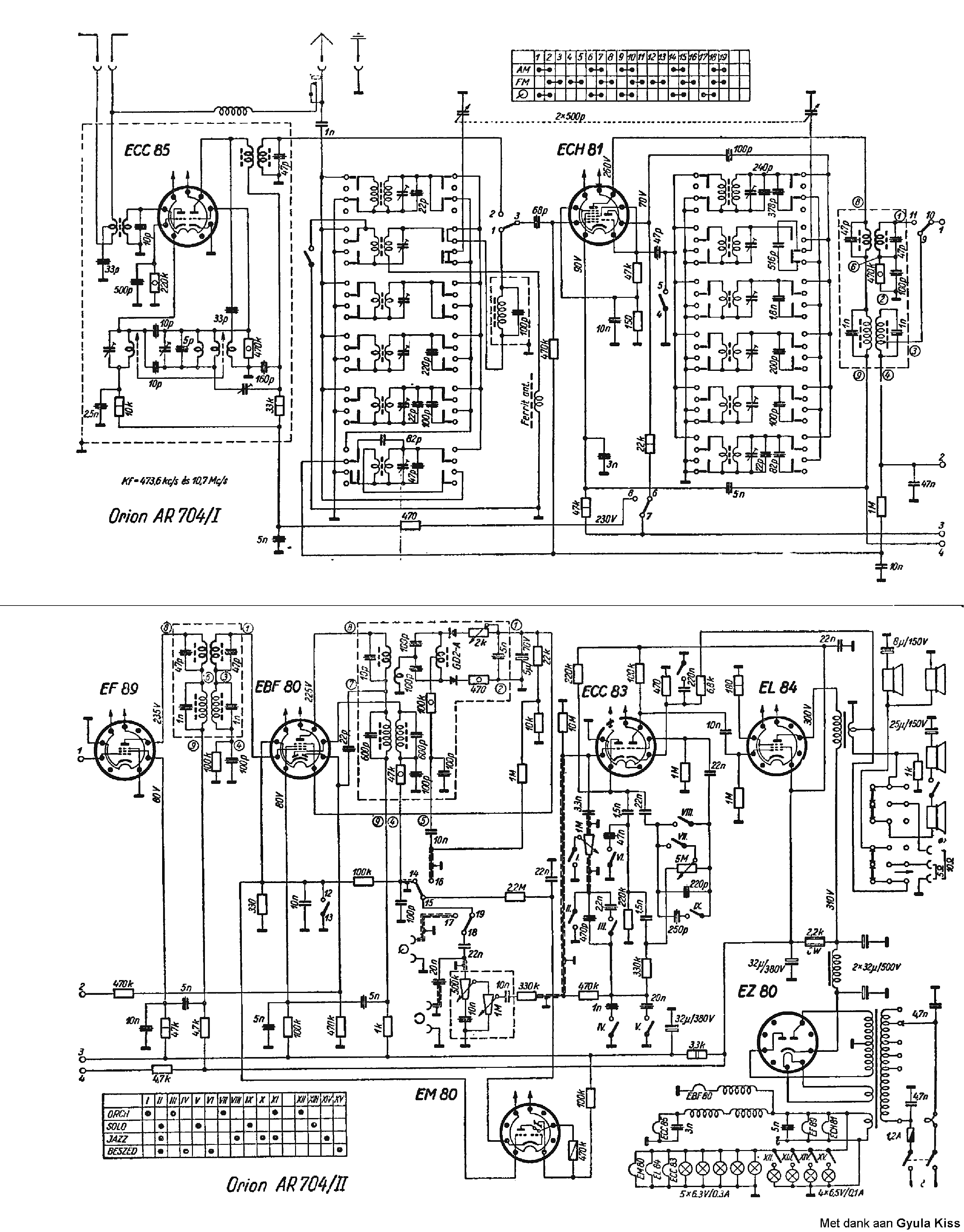 ORION AR704 AM-FM RADIO SCH service manual