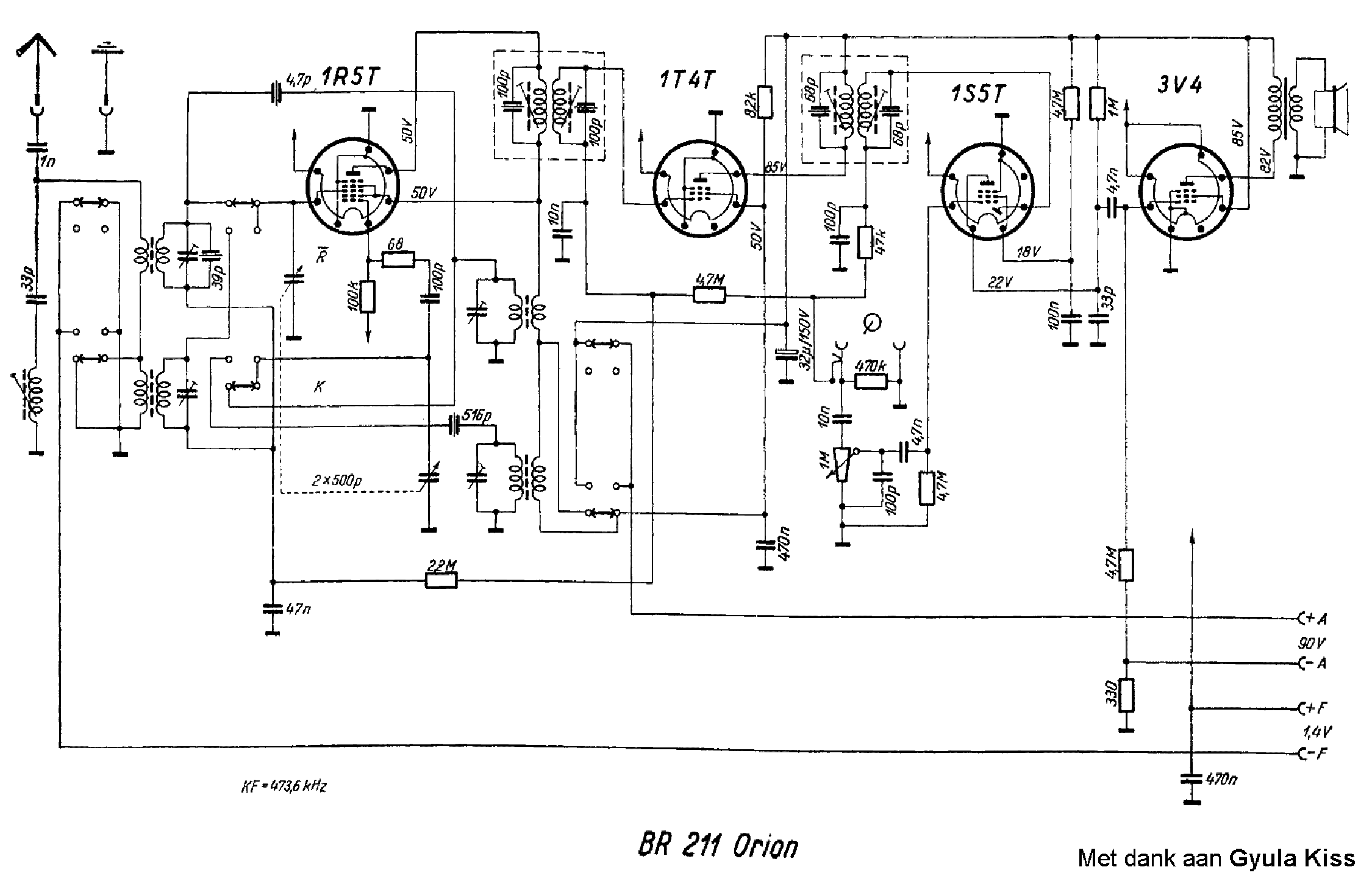 ORION BR211 BATTERY RADIO SCH service manual