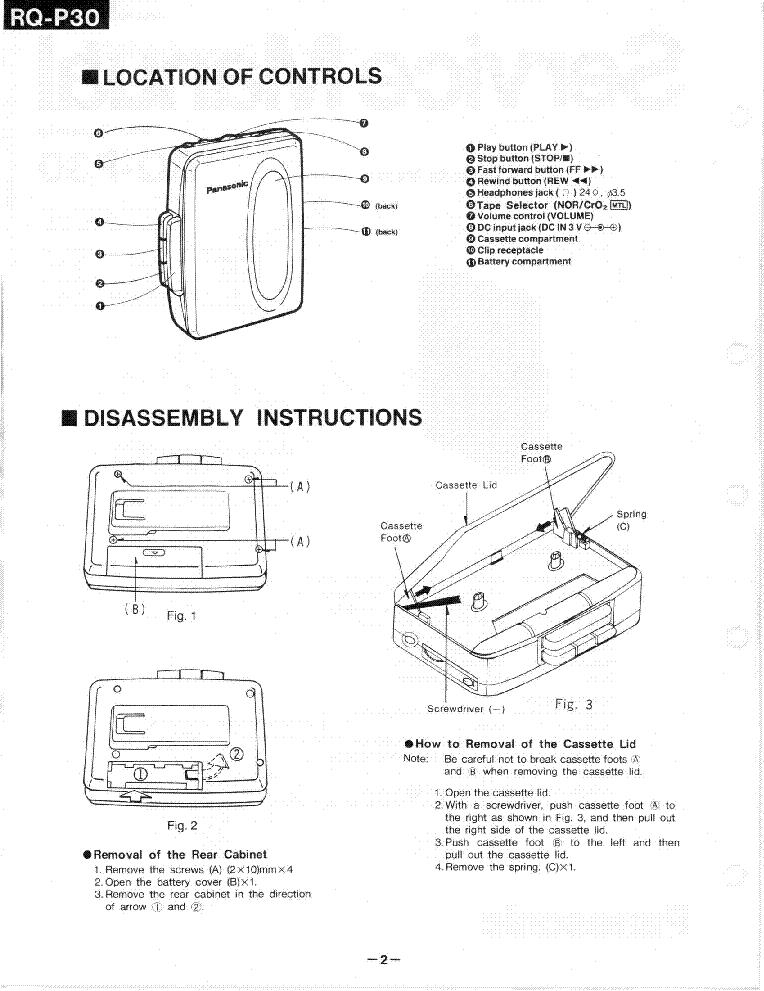 PANASONIC RQ-P30 SM service manual (2nd page)