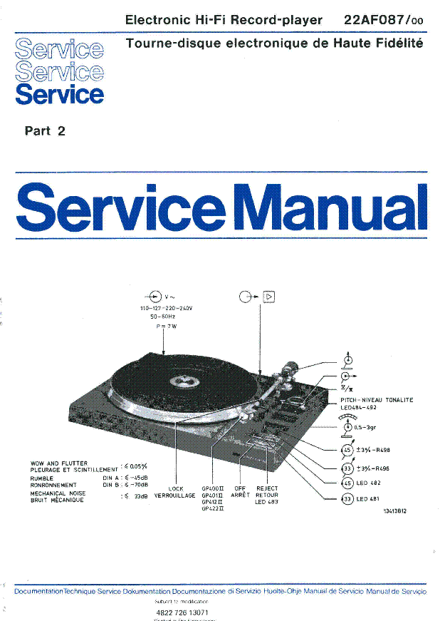 PHILIPS 22AF087 00 SM service manual