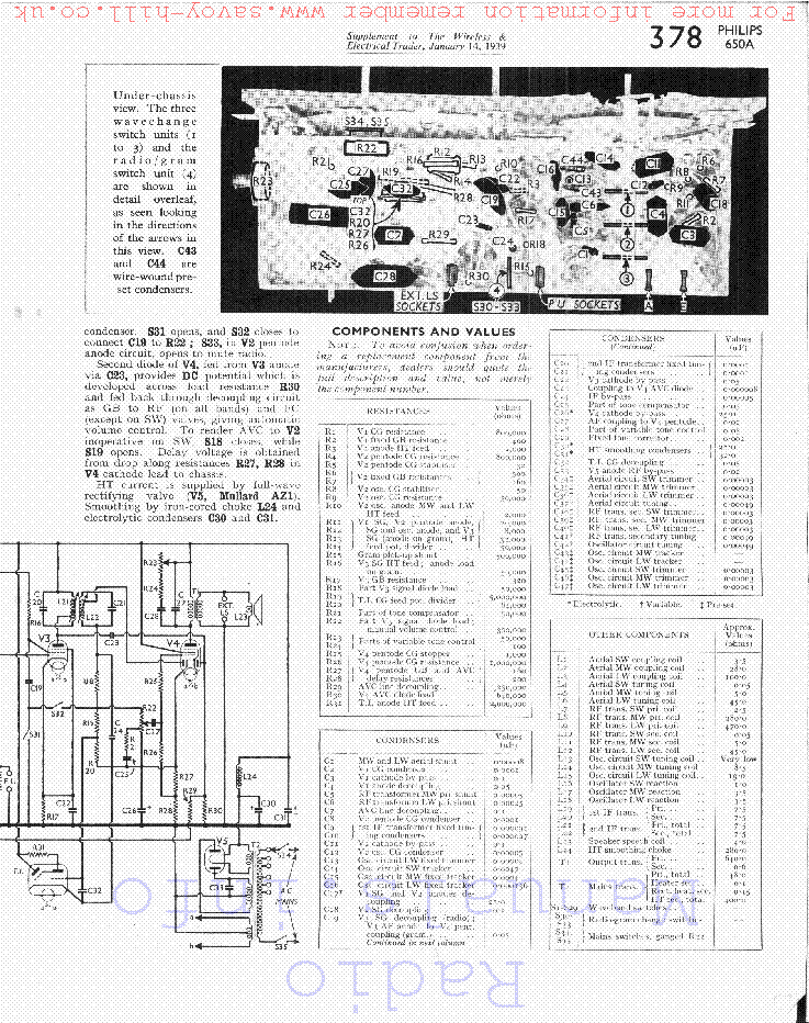 PHILIPS 650A 2 service manual (2nd page)