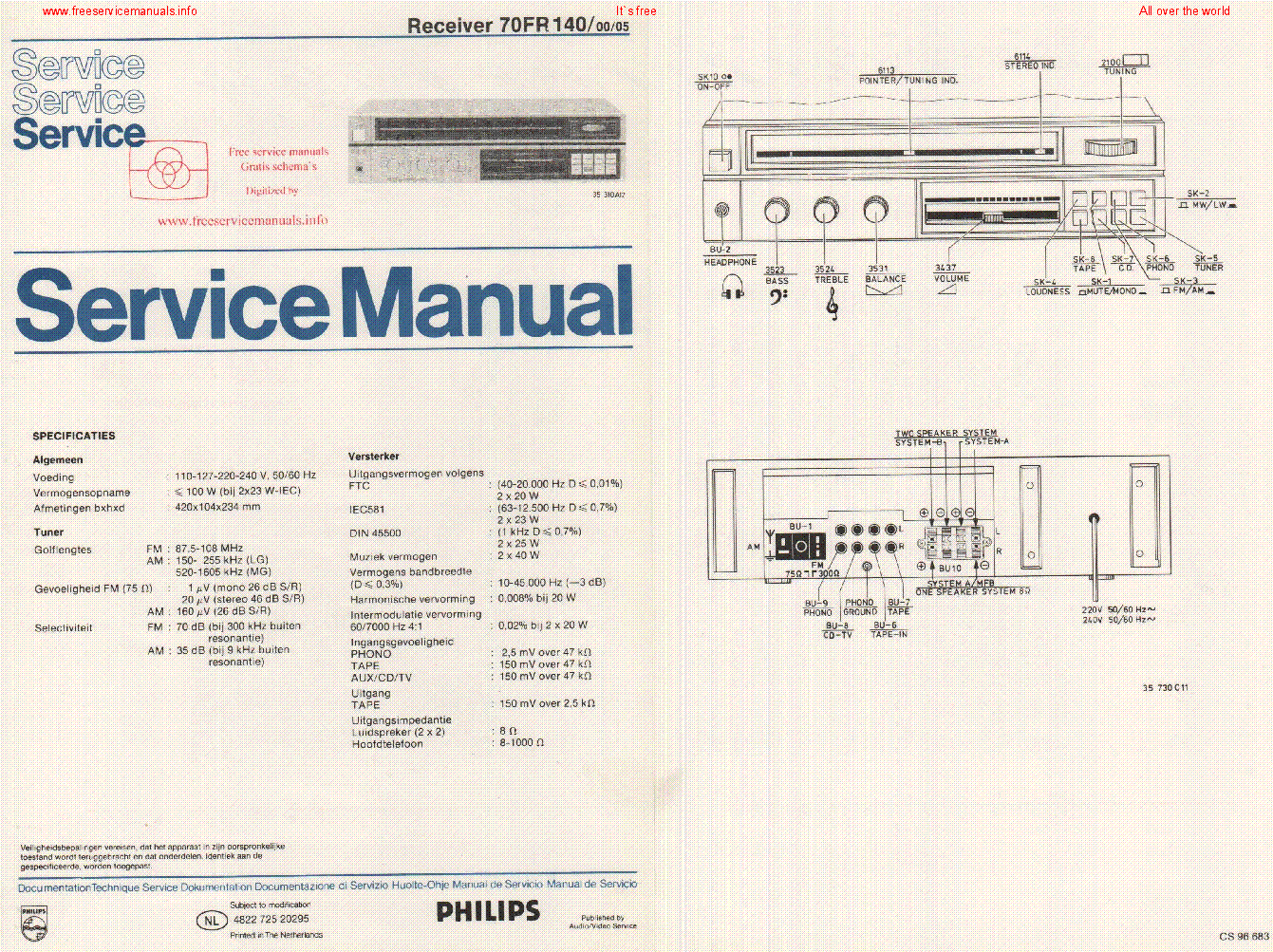 PHILIPS 70FR140 SM service manual