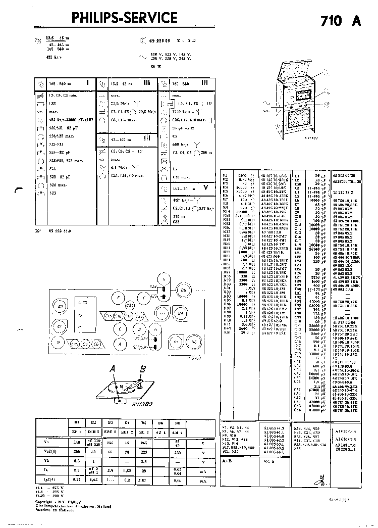 PHILIPS 710A VINTAGE RADIO SM service manual