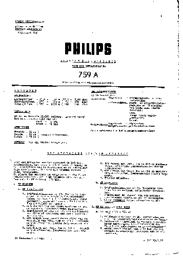 PHILIPS 759A AC RADIO 1941 SM service manual (1st page)