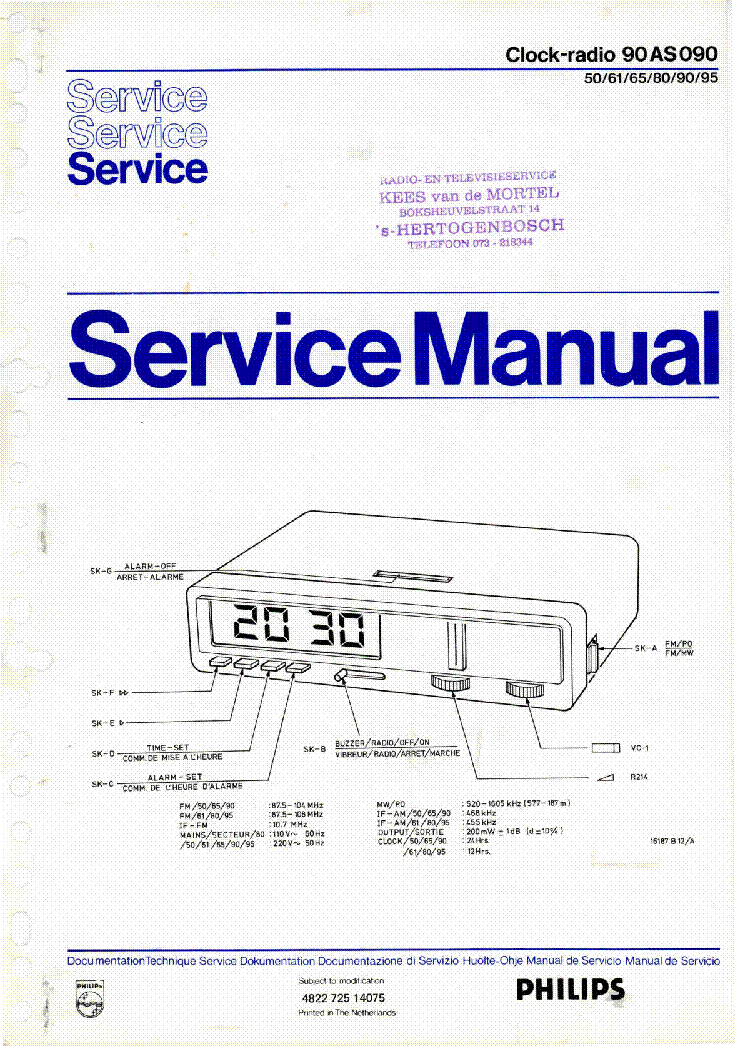 PHILIPS 90AS090-50-61-65-80-90-95 SM service manual (1st page)