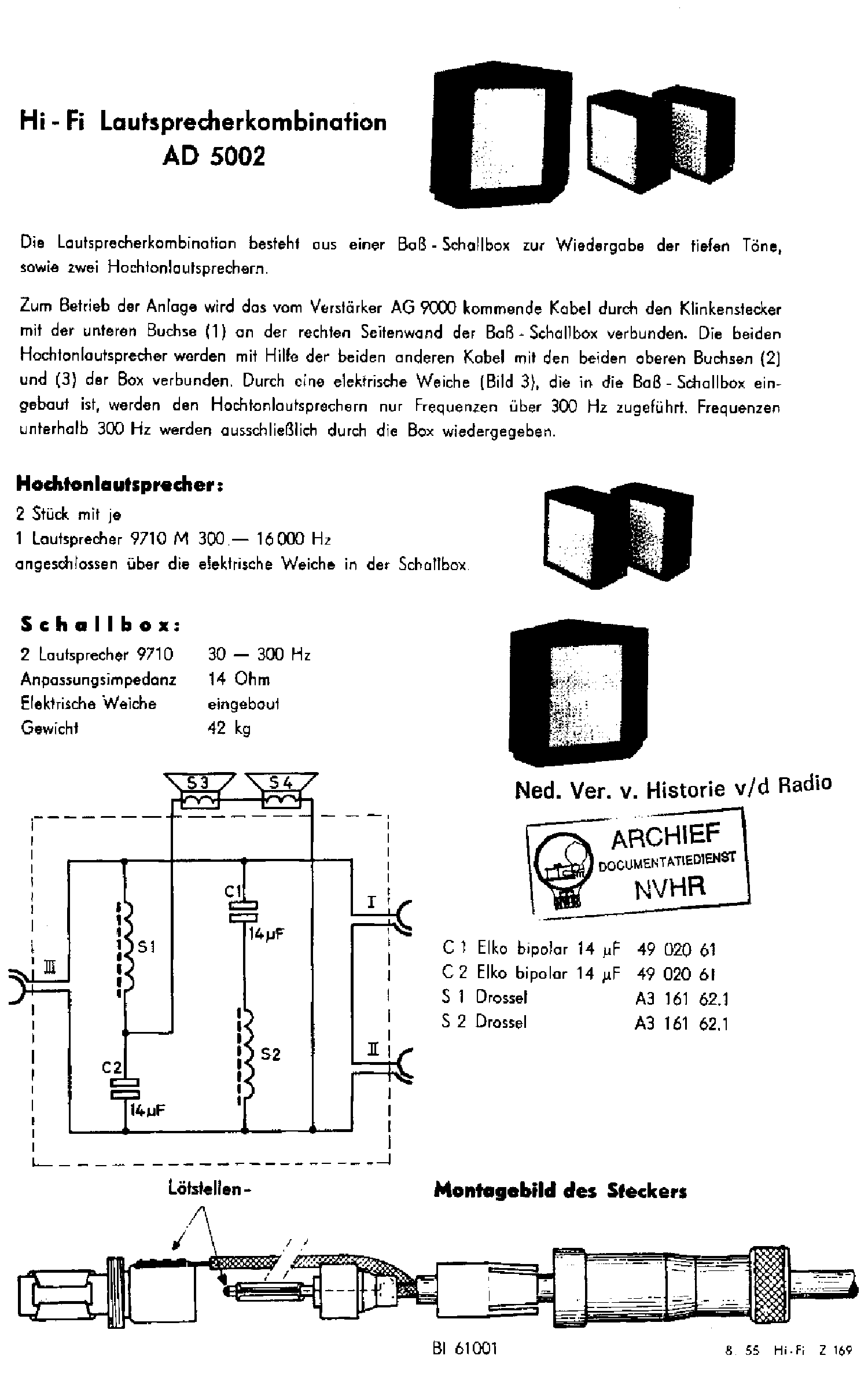 PHILIPS AD5002 2-WAY HIFI LOUDSPEAKER SM service manual (1st page)