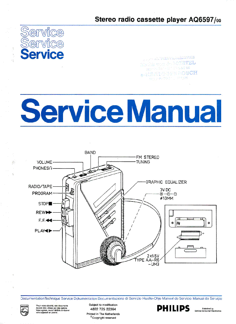 PHILIPS AQ6597 SM service manual (1st page)