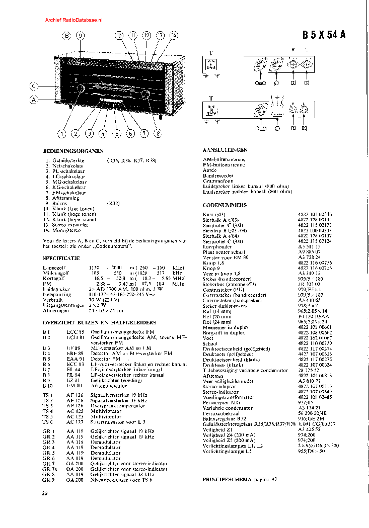 PHILIPS B5X54A service manual (1st page)