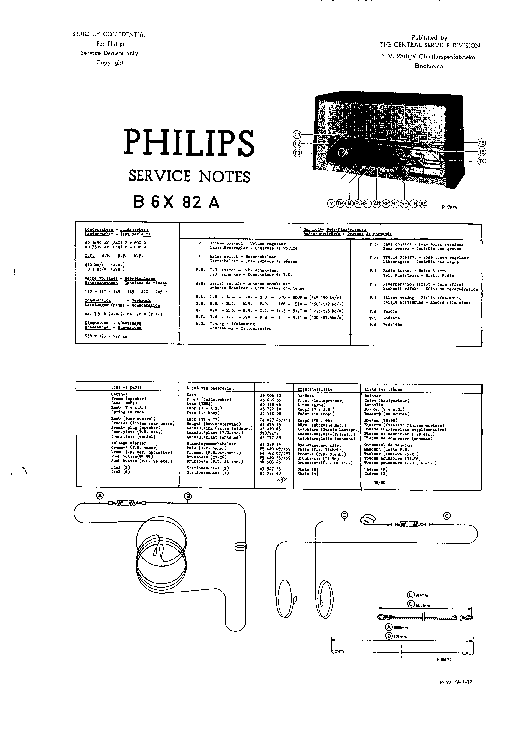 PHILIPS B6X82A AM-FM RADIO SM service manual (1st page)