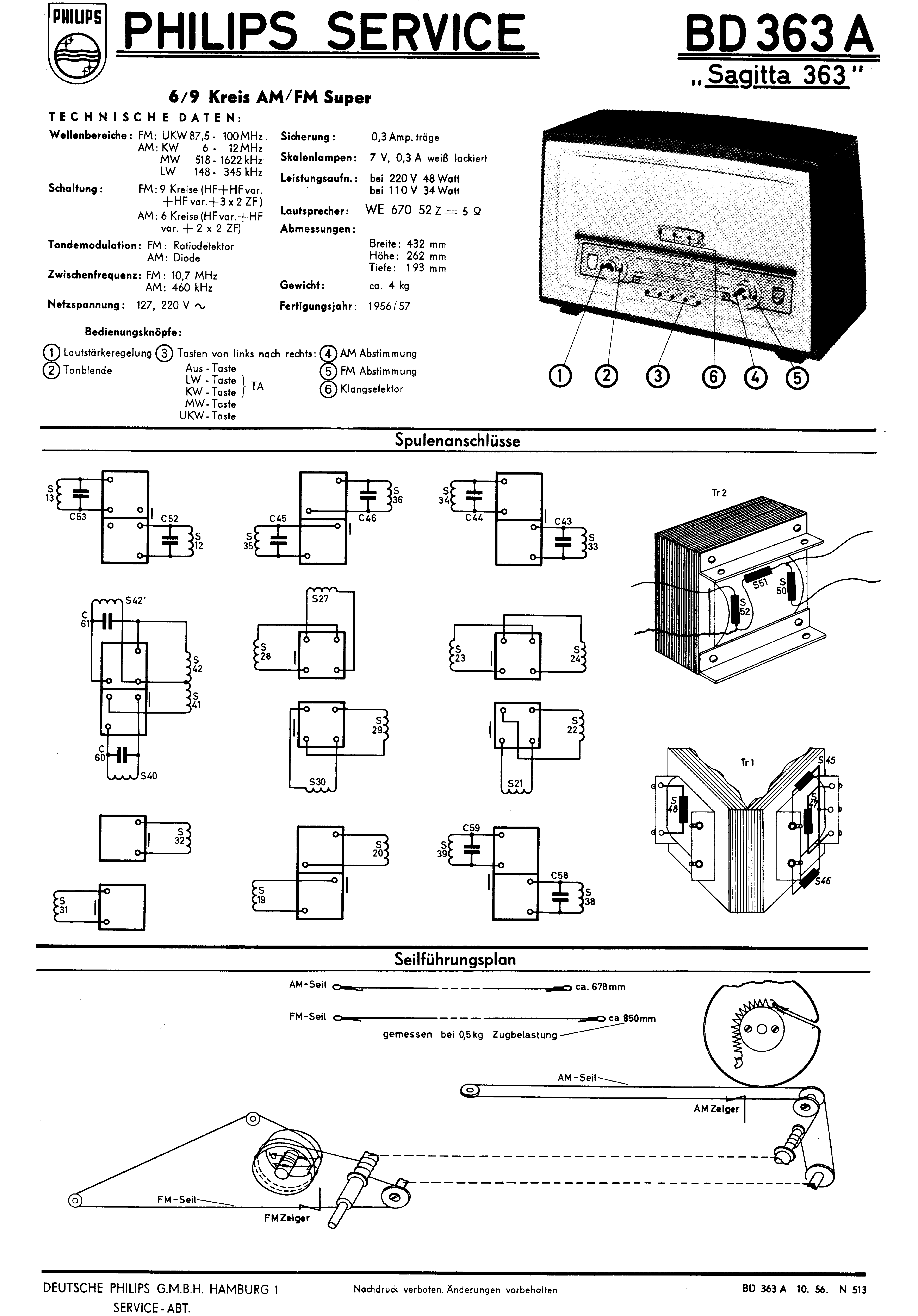 PHILIPS BD363A SAGITTA 363 SM service manual (1st page)