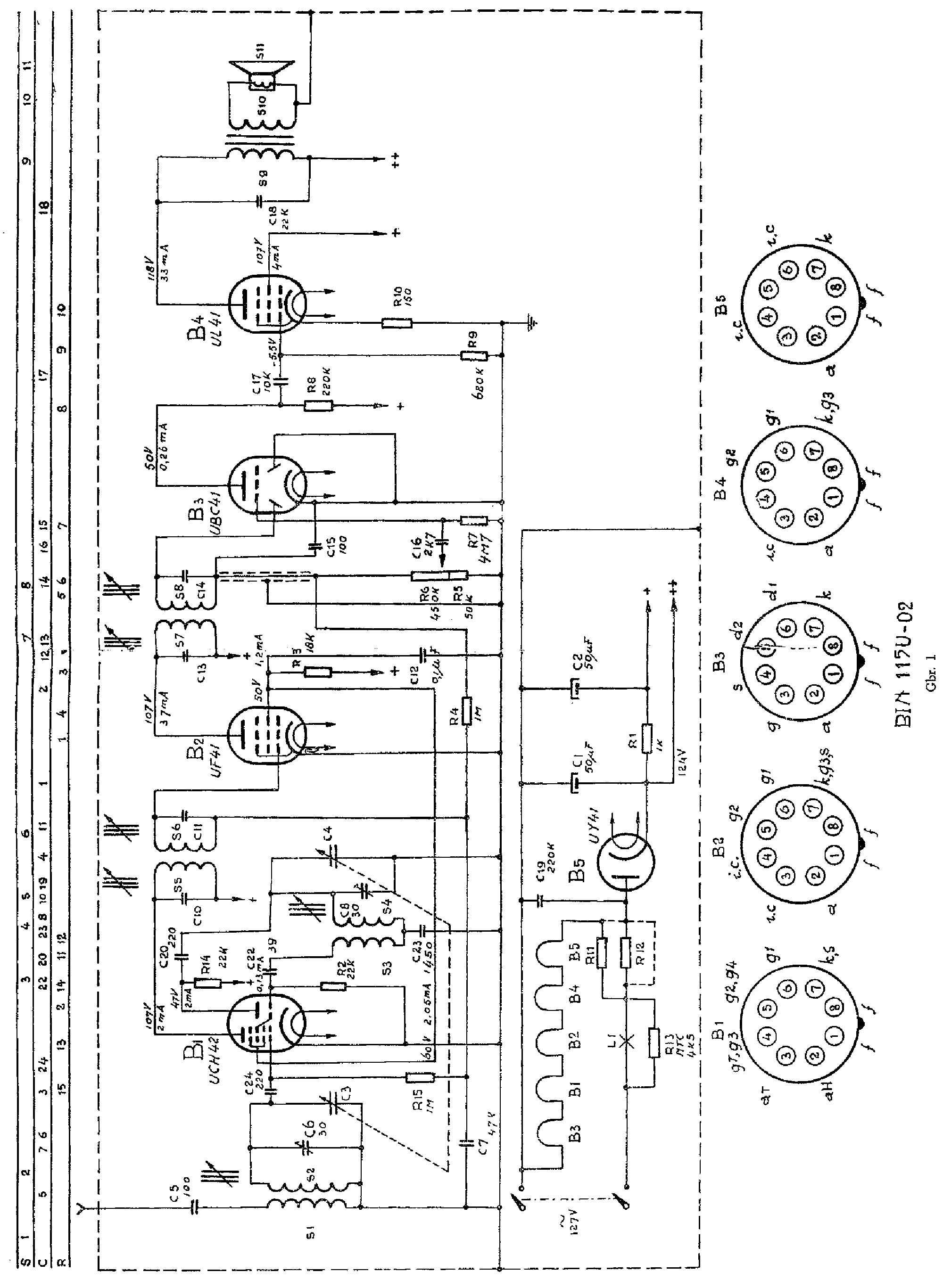 PHILIPS BIN115U-DC AC RECEIVER 1954 SM service manual (2nd page)