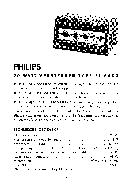 PHILIPS EL6400 service manual (1st page)