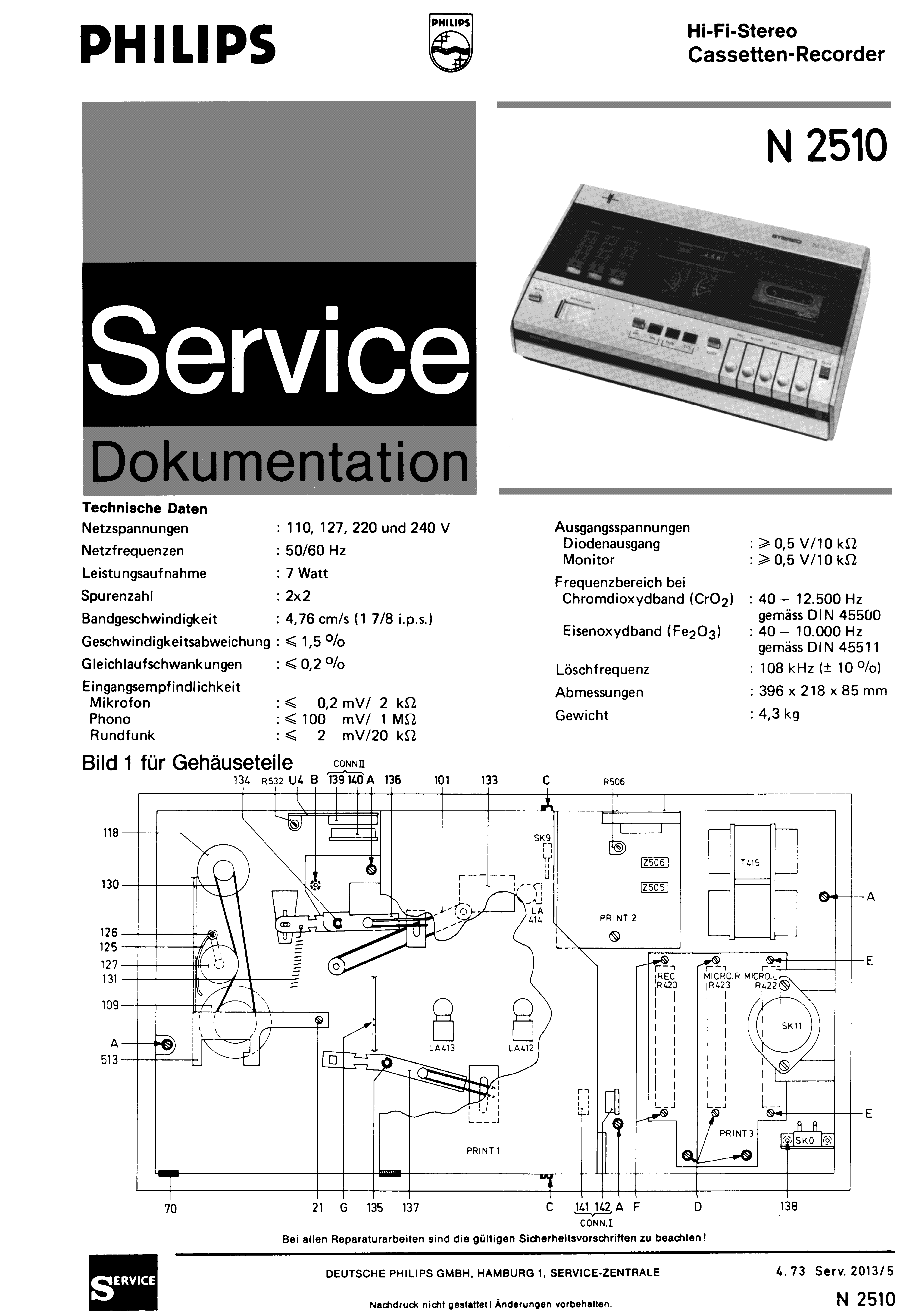 Service Manual-Anleitung in Dutch für Philips N 2510 