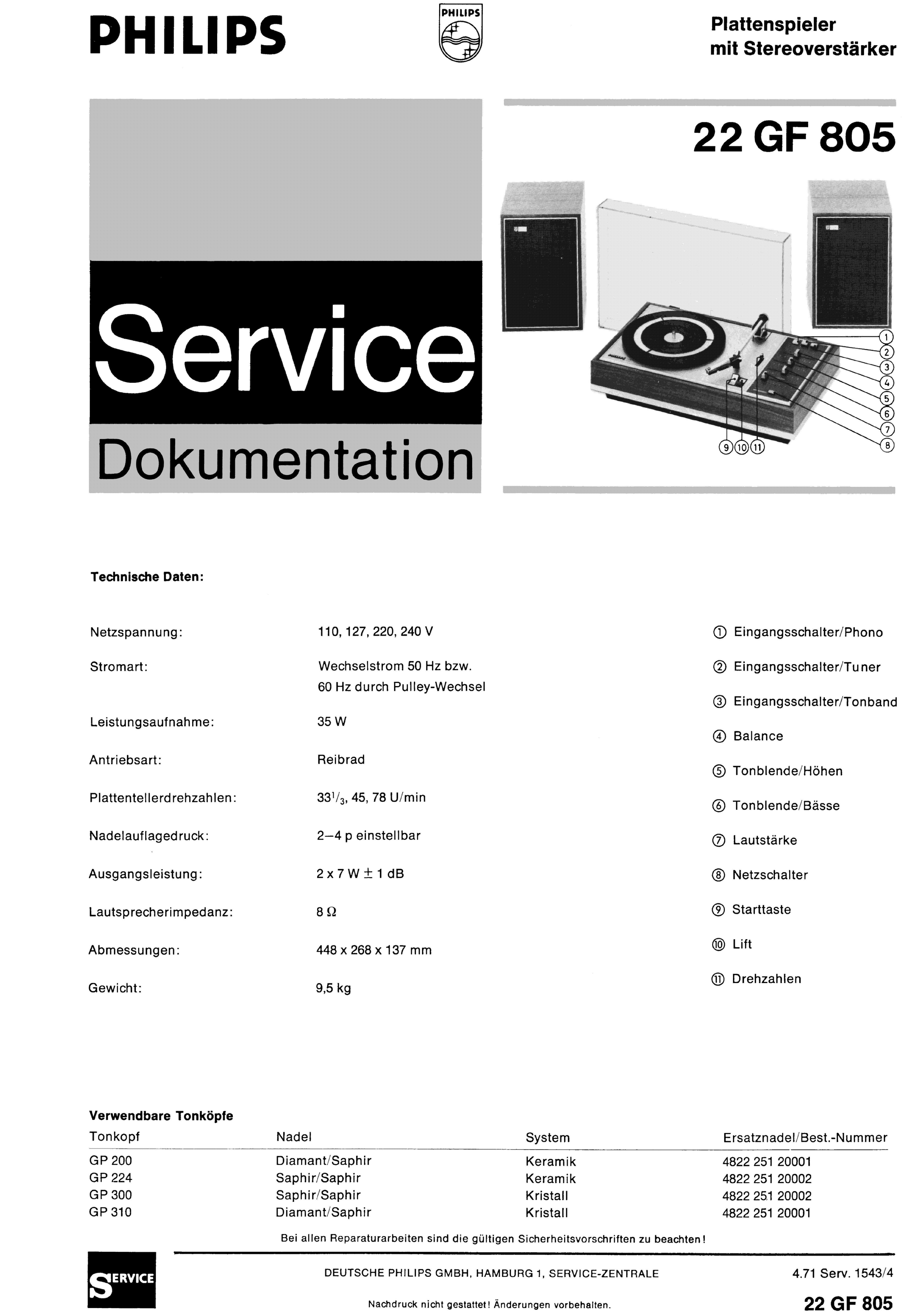 Service Manual-Anleitung für Philips 22 GF 908 