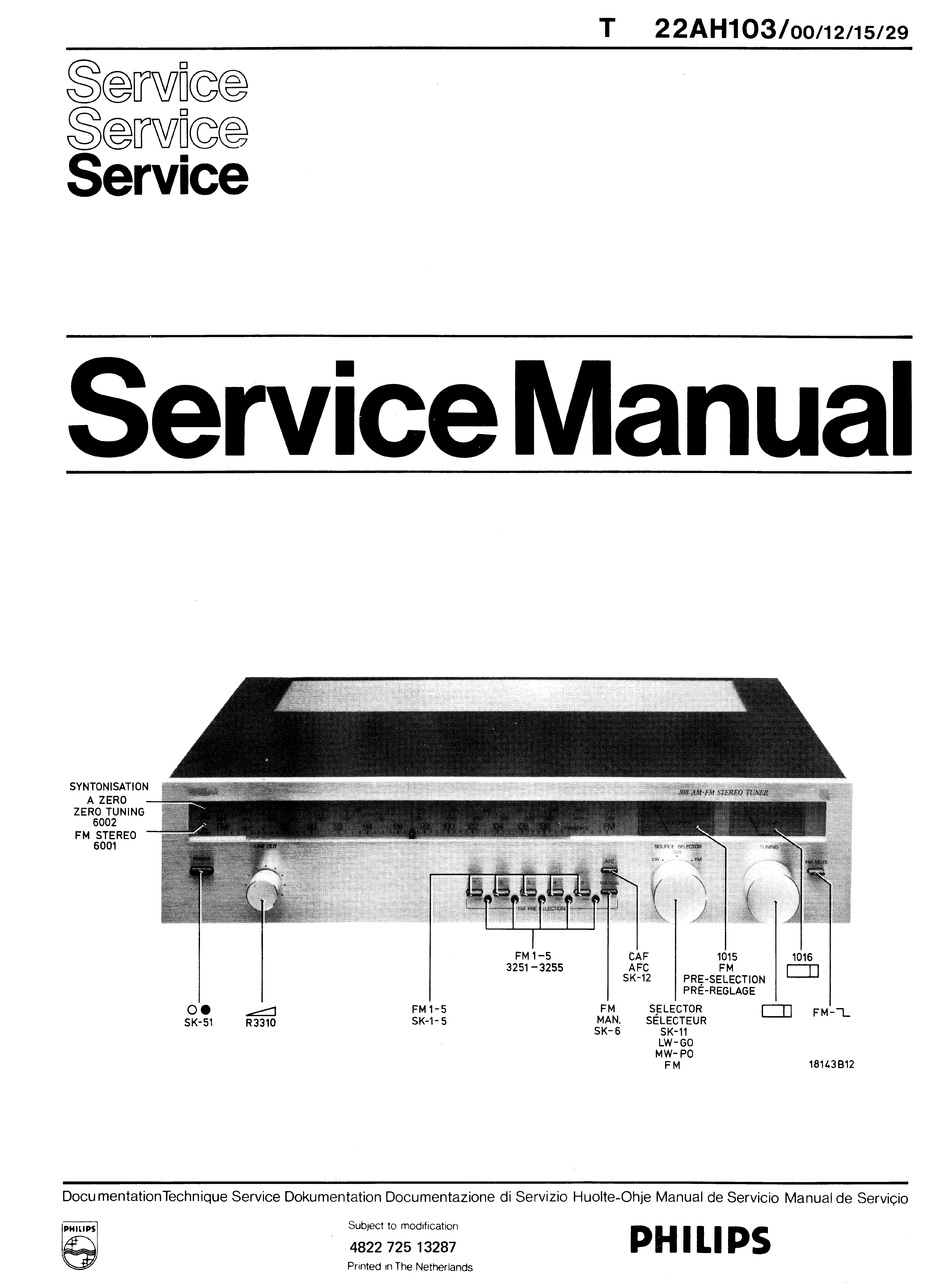 PHILIPS T 22AH103 SM service manual (1st page)