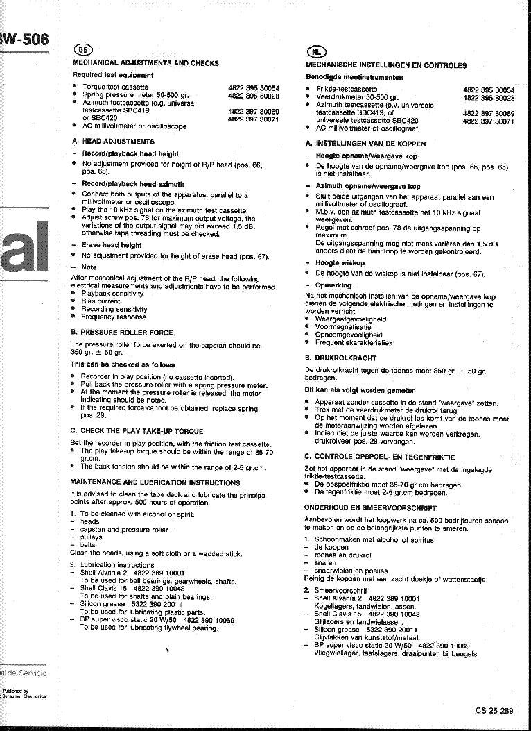 PHILIPS TN-521ZSW-506 DECKMECHANISM SM service manual (2nd page)
