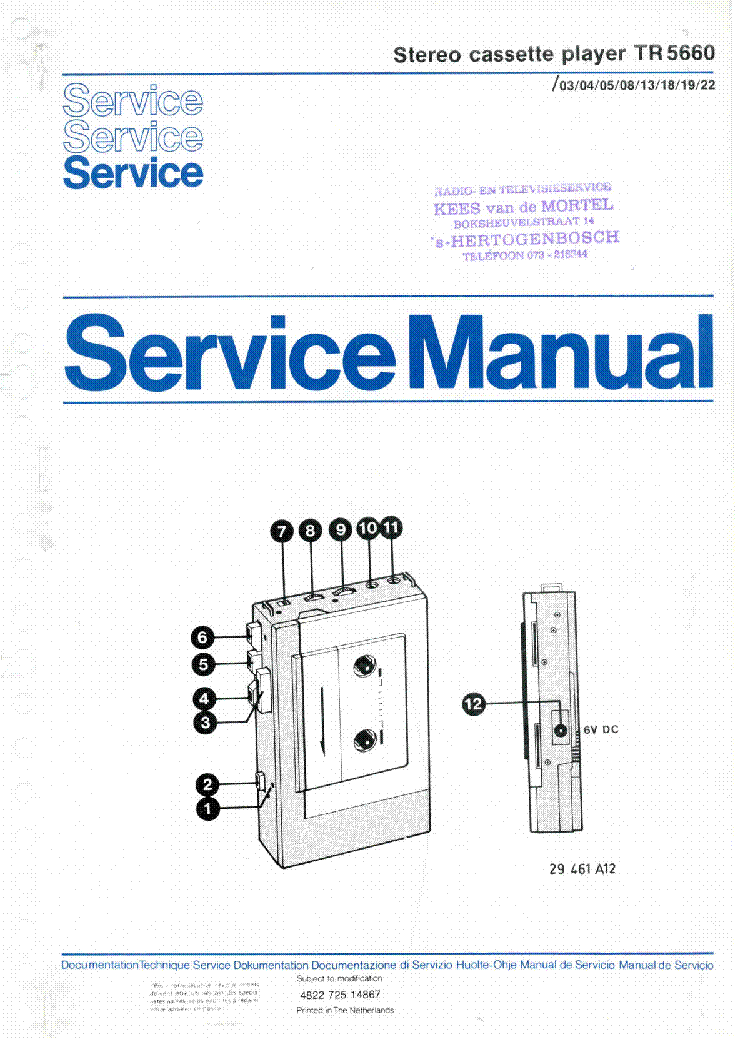PHILIPS TR5660-03-04-05-08-13-18-19-22 SM ERRES service manual (1st page)