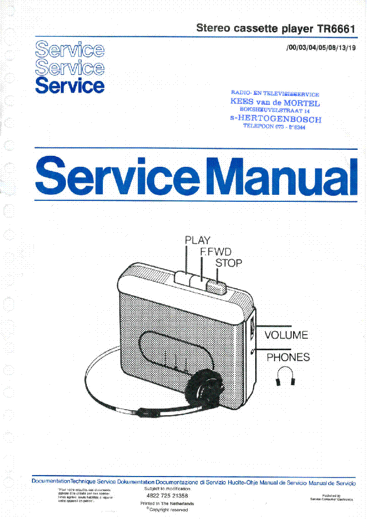 PHILIPS TR6661 SM ERRES service manual (1st page)