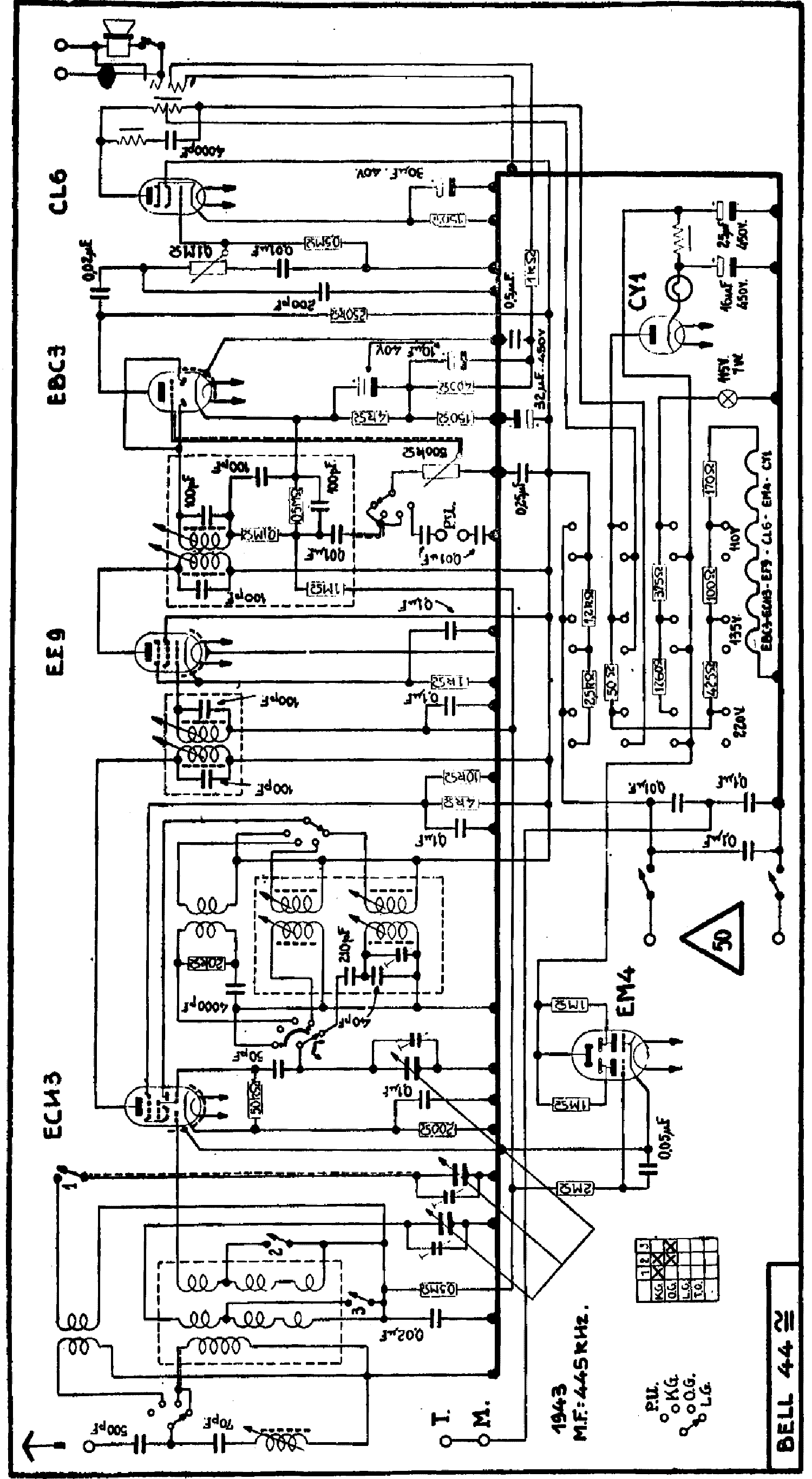 RADIOBELL 44U RADIO 1943 SCH Service Manual download, schematics ...