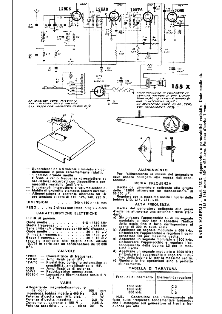 RADIOMARELLI 155X AM RADIO RECEIVER SCH Service Manual download ...