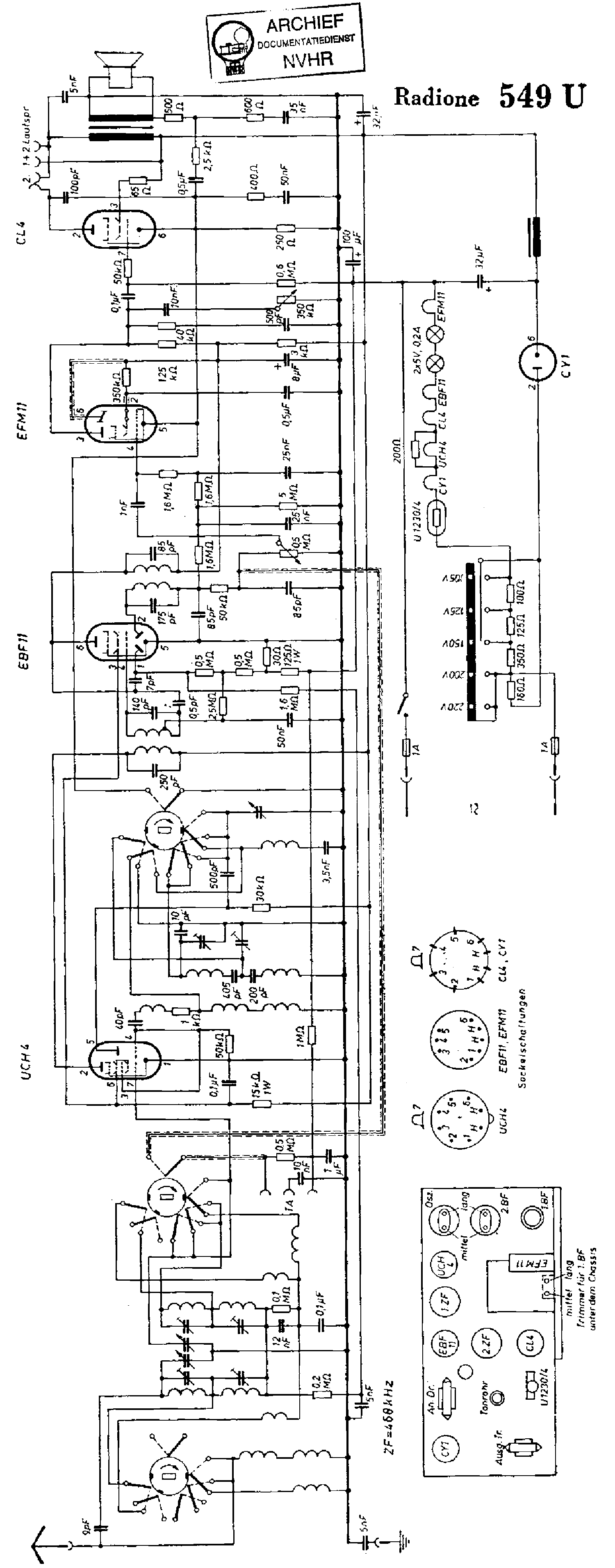 RADIONE 549U AC-DC RECEIVER SCH Service Manual download, schematics ...