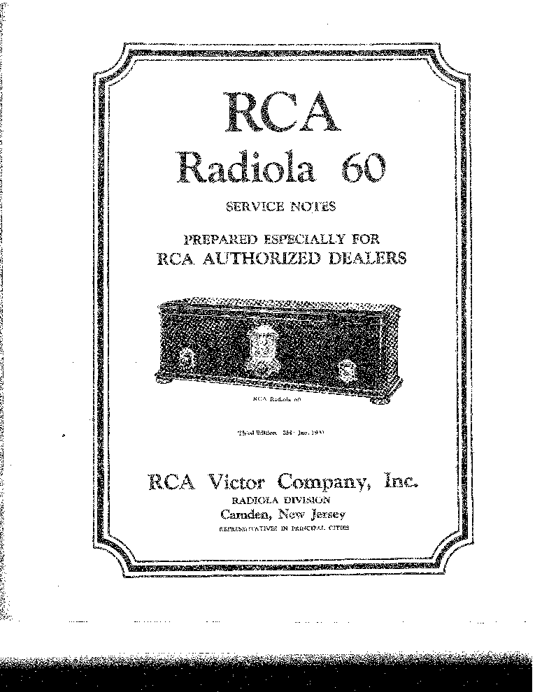 RCA RADIOLA 60 SERVICE NOTES Service Manual download, schematics ...