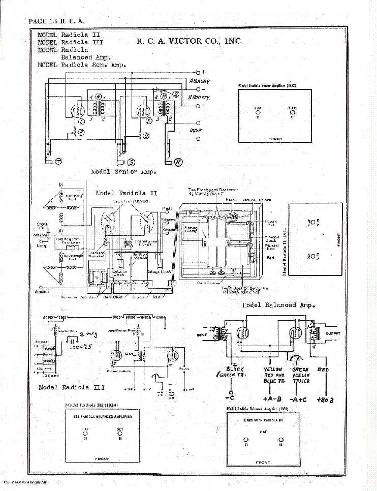 RCA VICTOR RADIOLA II III BALANCED AMPLIFIER SCH Service Manual ...